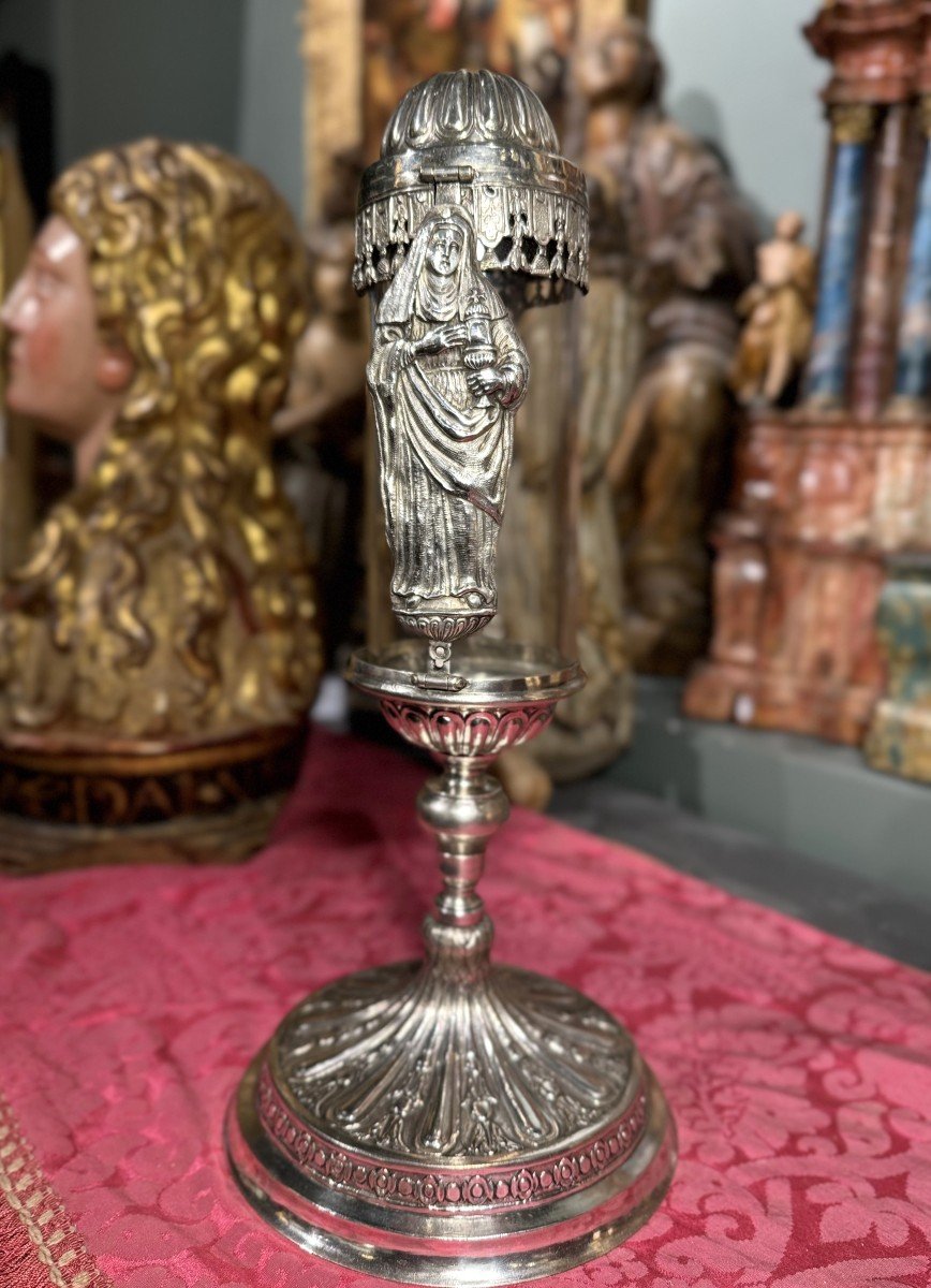 Monstrance Reliquary And Its Glass Cylinder – 18th Century   -photo-2