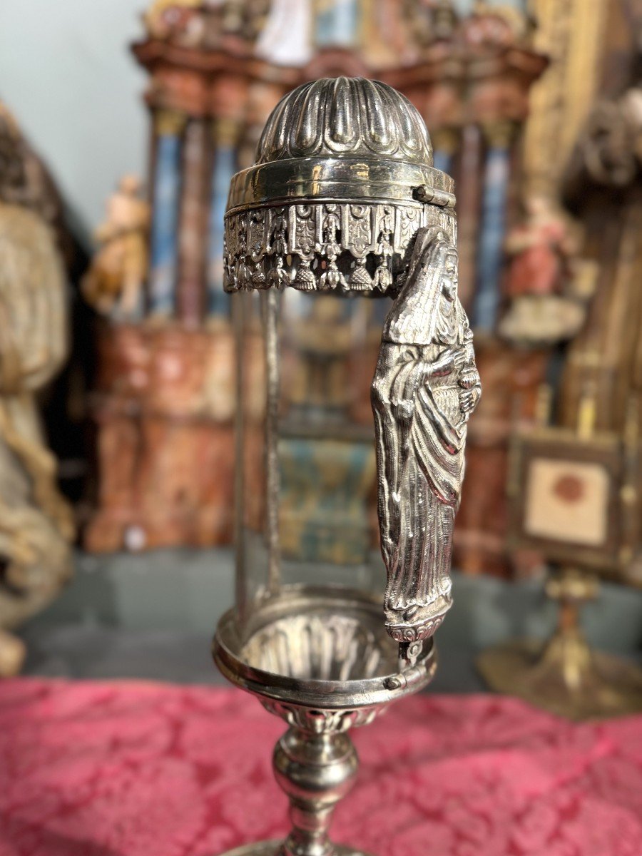 Monstrance Reliquary And Its Glass Cylinder – 18th Century   -photo-3