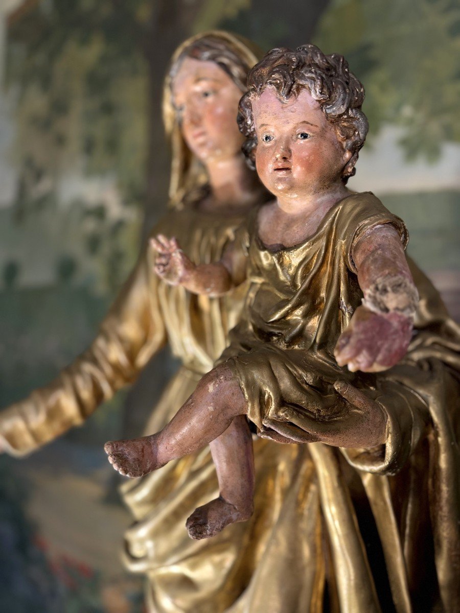 Large Virgin And Child In Cartapesta On Tabernacle – 18th/19th Century -photo-4