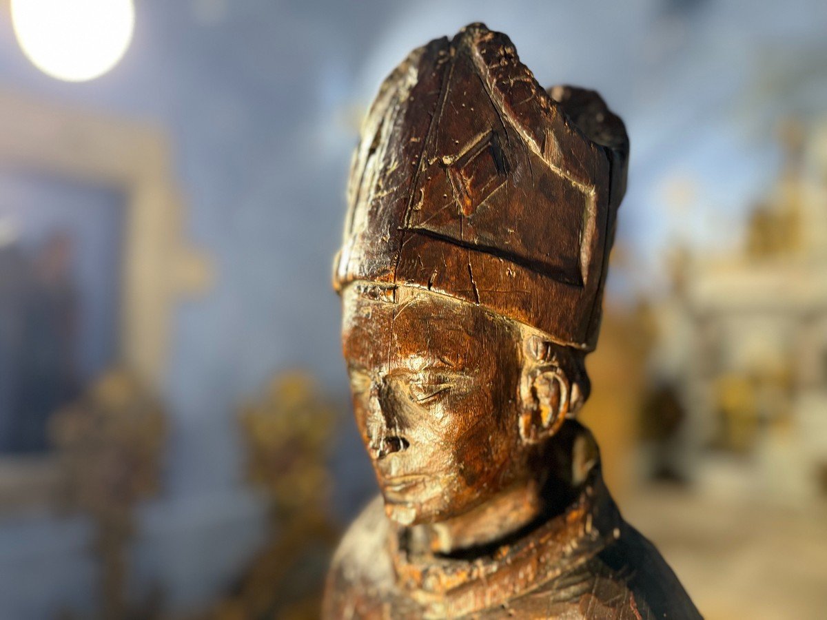 Bust Of Saint Bishop - 15th Century  -photo-1