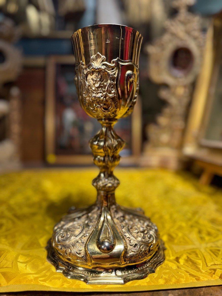 Large Silver Tulip Chalice - Mid 19th Century-photo-2