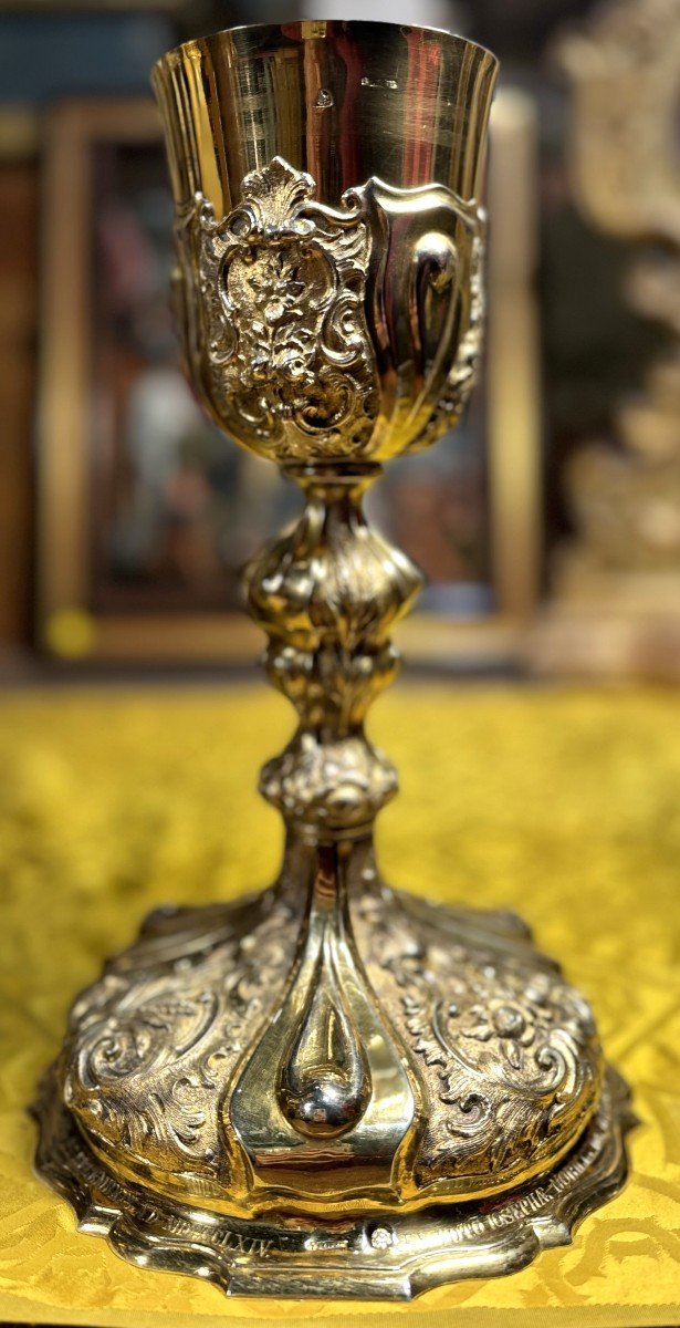 Large Silver Tulip Chalice - Mid 19th Century-photo-1