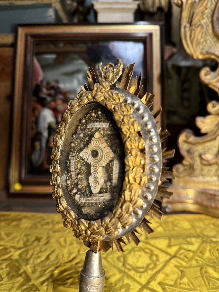 Monstrance Reliquary With Four Relics - Circa 1800   -photo-2