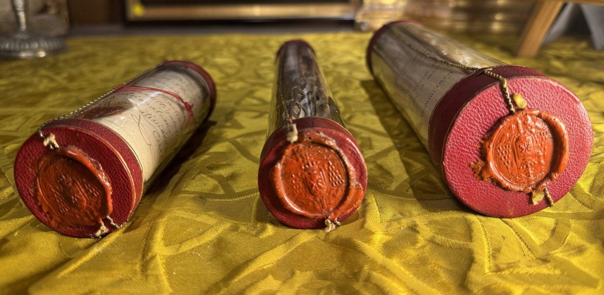 Three Cylindrical Reliquaries – Archbishopric Of Sens And Auxerre – Circa 1870 