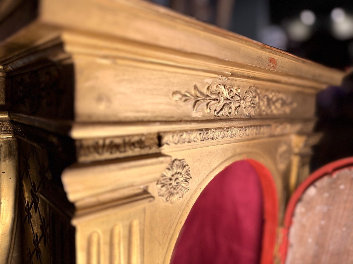 Tabernacle En Bois Et Stuc Doré - XIXe  -photo-1