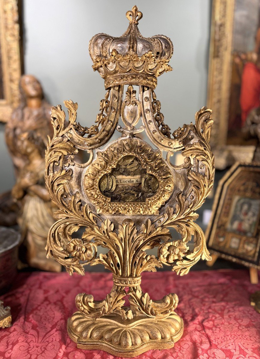 Monstrance Reliquary Of Saint Lucide - 18th Century -photo-2