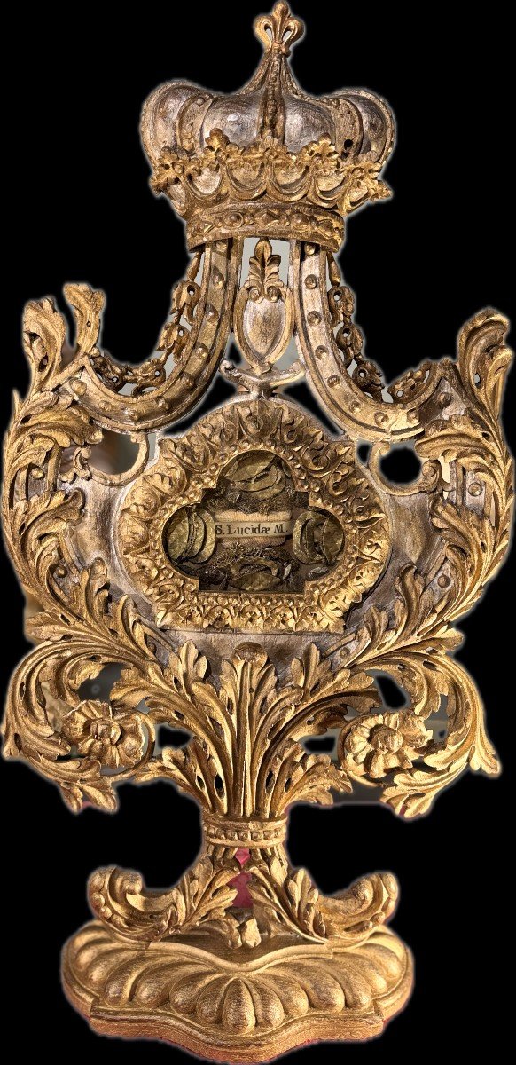 Monstrance Reliquary Of Saint Lucide - 18th Century 