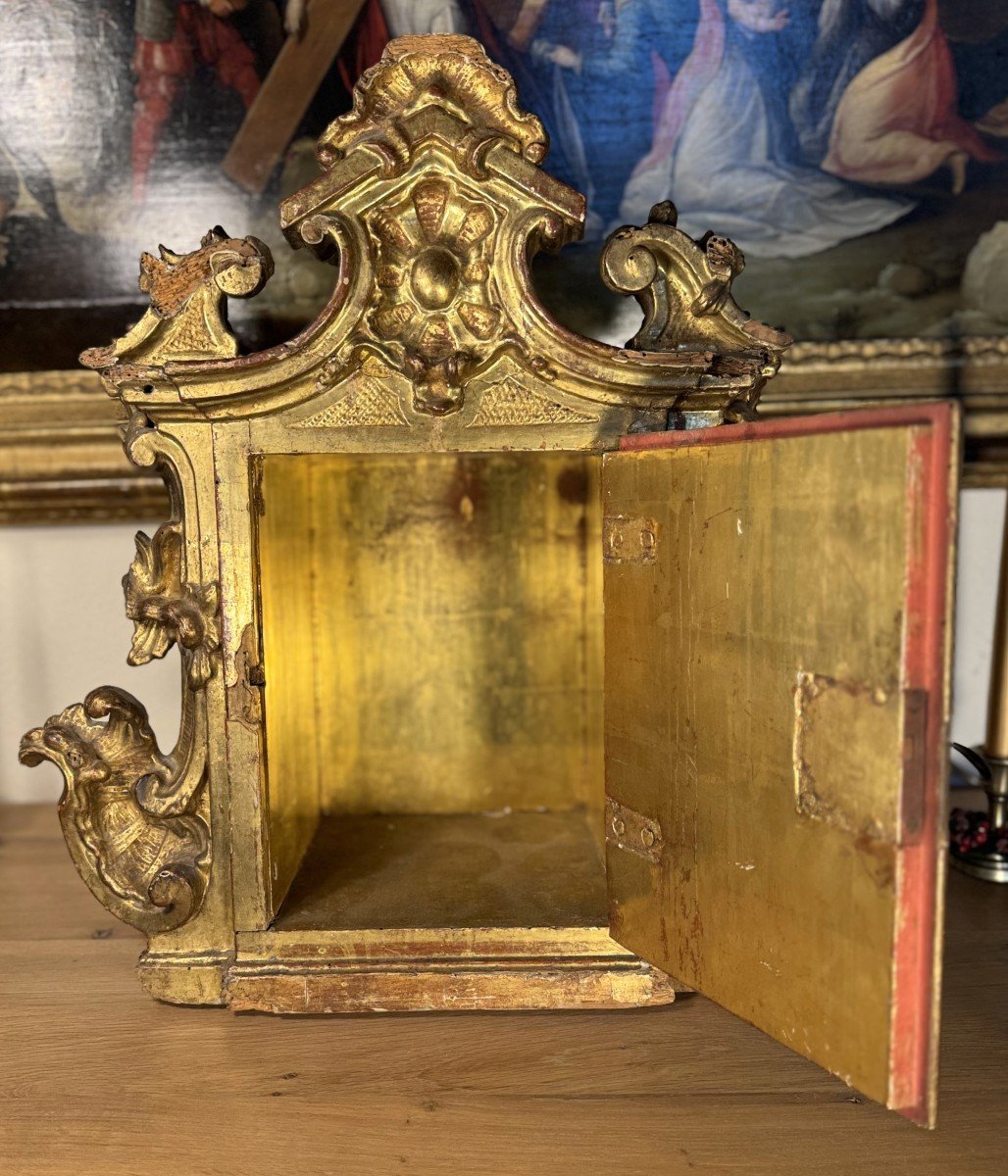 Tabernacle En Bois Doré - Circa 1700 -photo-3