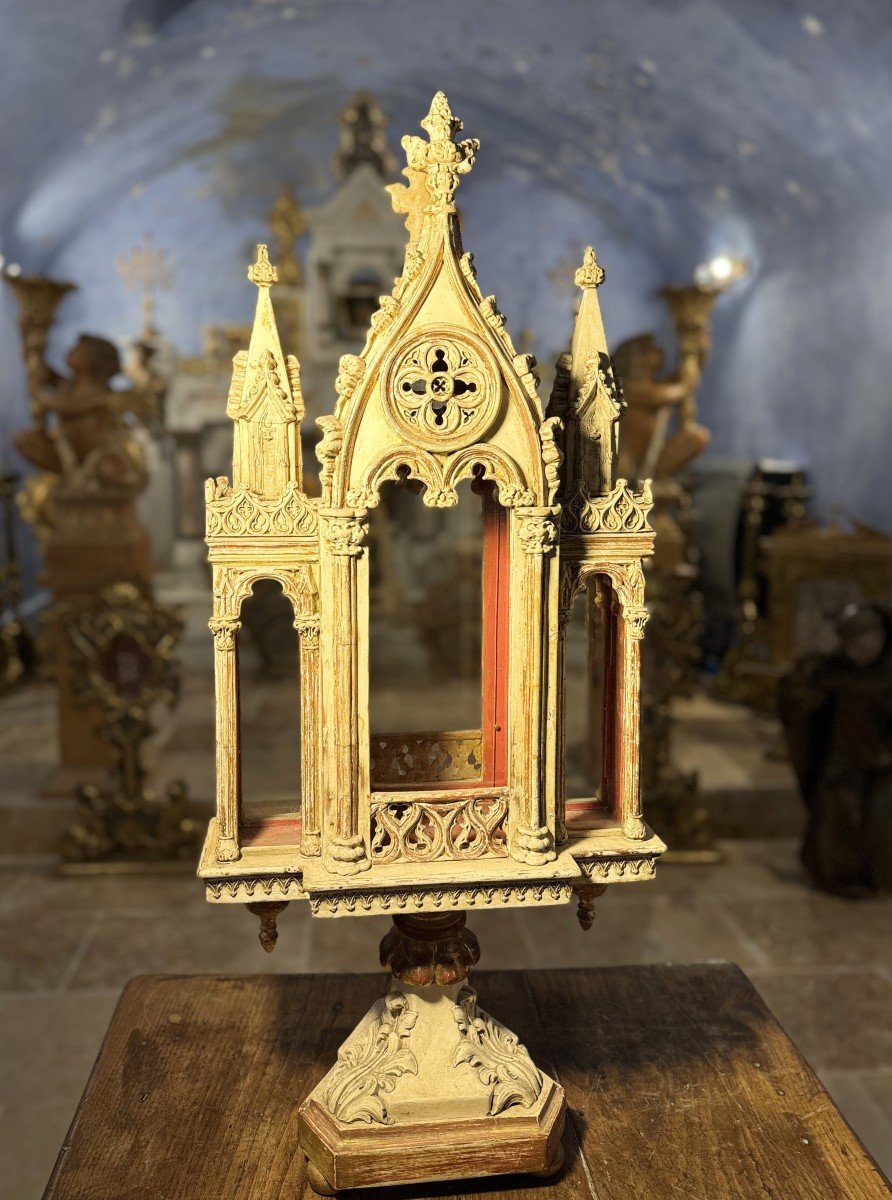 Important Pair Of Neo-gothic Reliquaries – 19th Century -photo-2