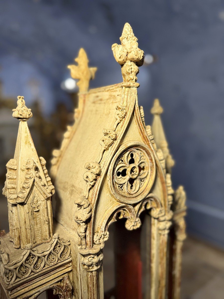 Important Pair Of Neo-gothic Reliquaries – 19th Century -photo-3