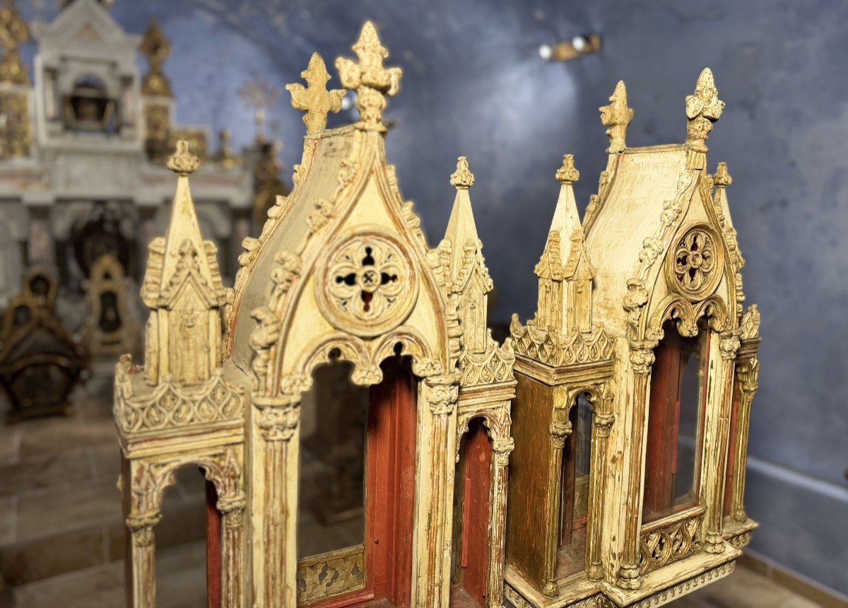 Important Pair Of Neo-gothic Reliquaries – 19th Century -photo-2