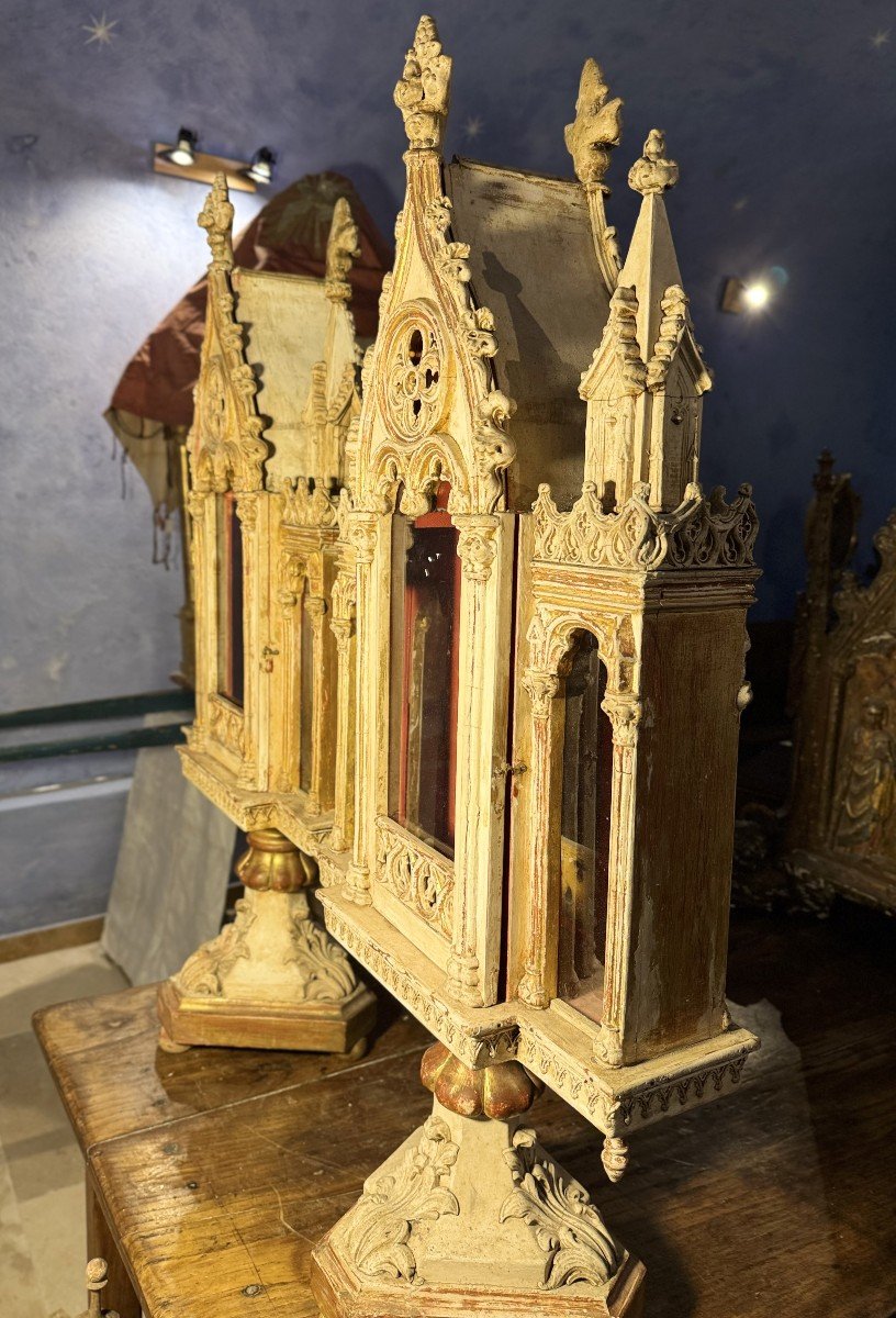 Important Pair Of Neo-gothic Reliquaries – 19th Century -photo-4