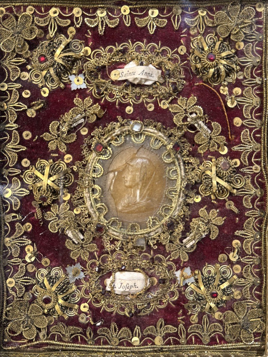 Reliquary Painting To The Glory Of The Virgin - Late 18th Century -photo-3