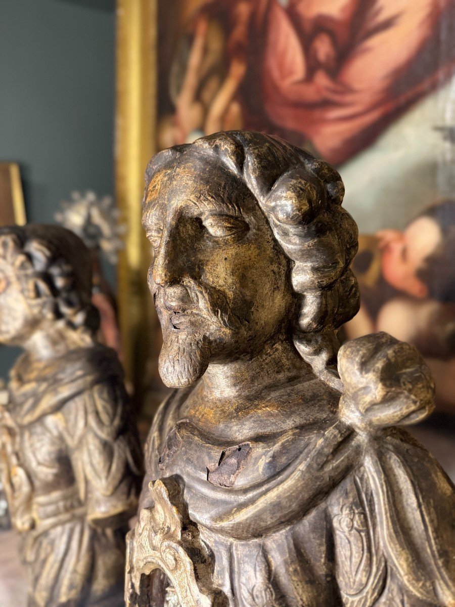 Pair Of Reliquary Busts Of St John The Baptist And St Francis – 18th Century -photo-3