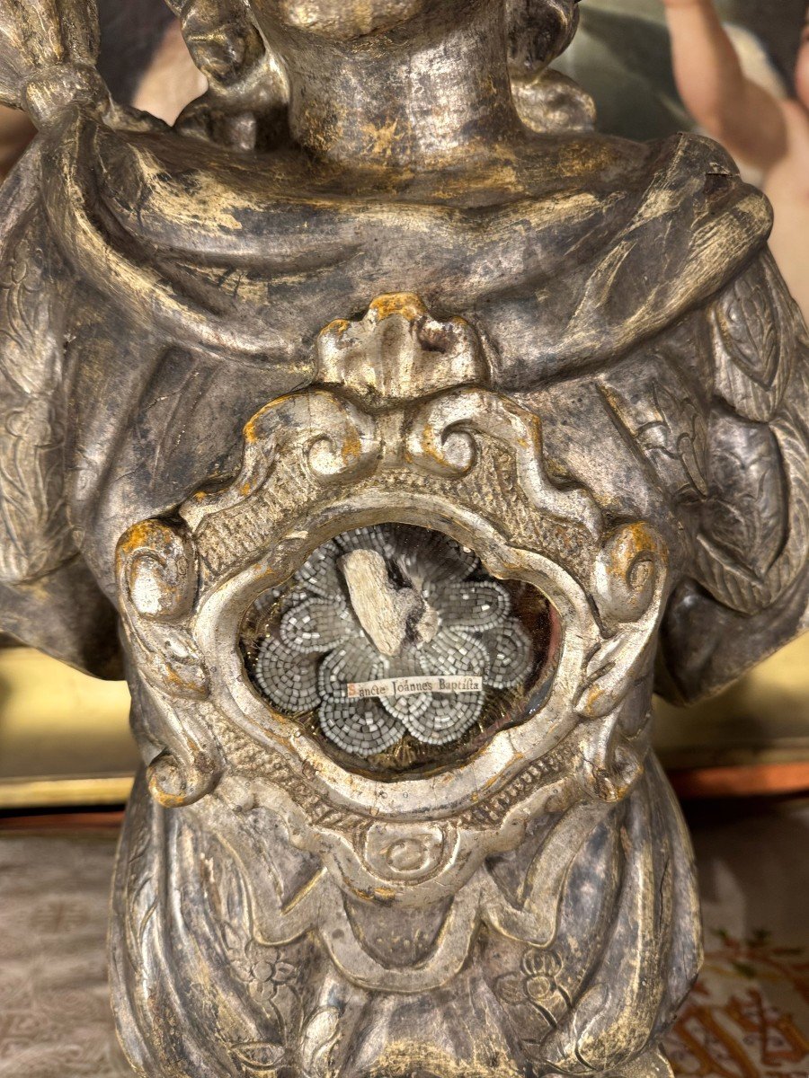 Pair Of Reliquary Busts Of St John The Baptist And St Francis – 18th Century -photo-2