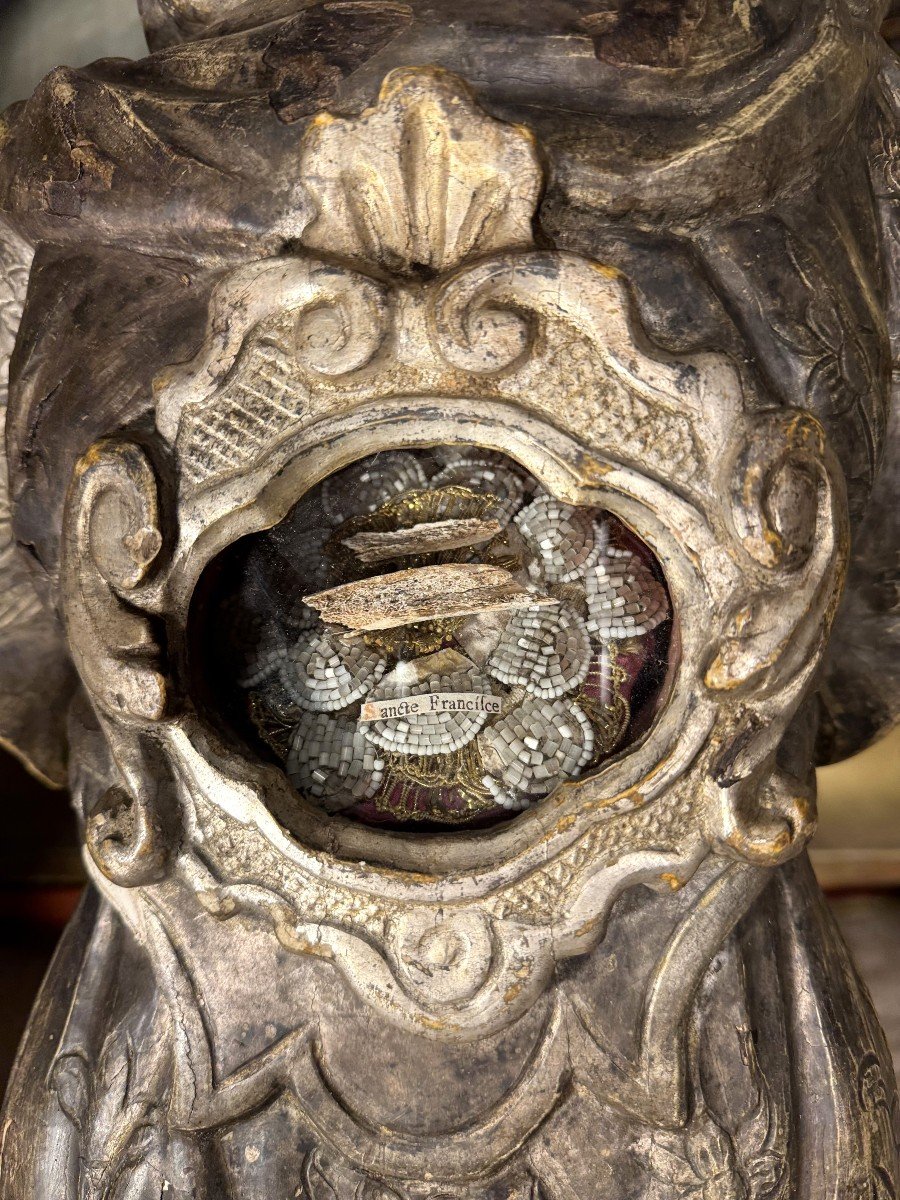 Pair Of Reliquary Busts Of St John The Baptist And St Francis – 18th Century -photo-3