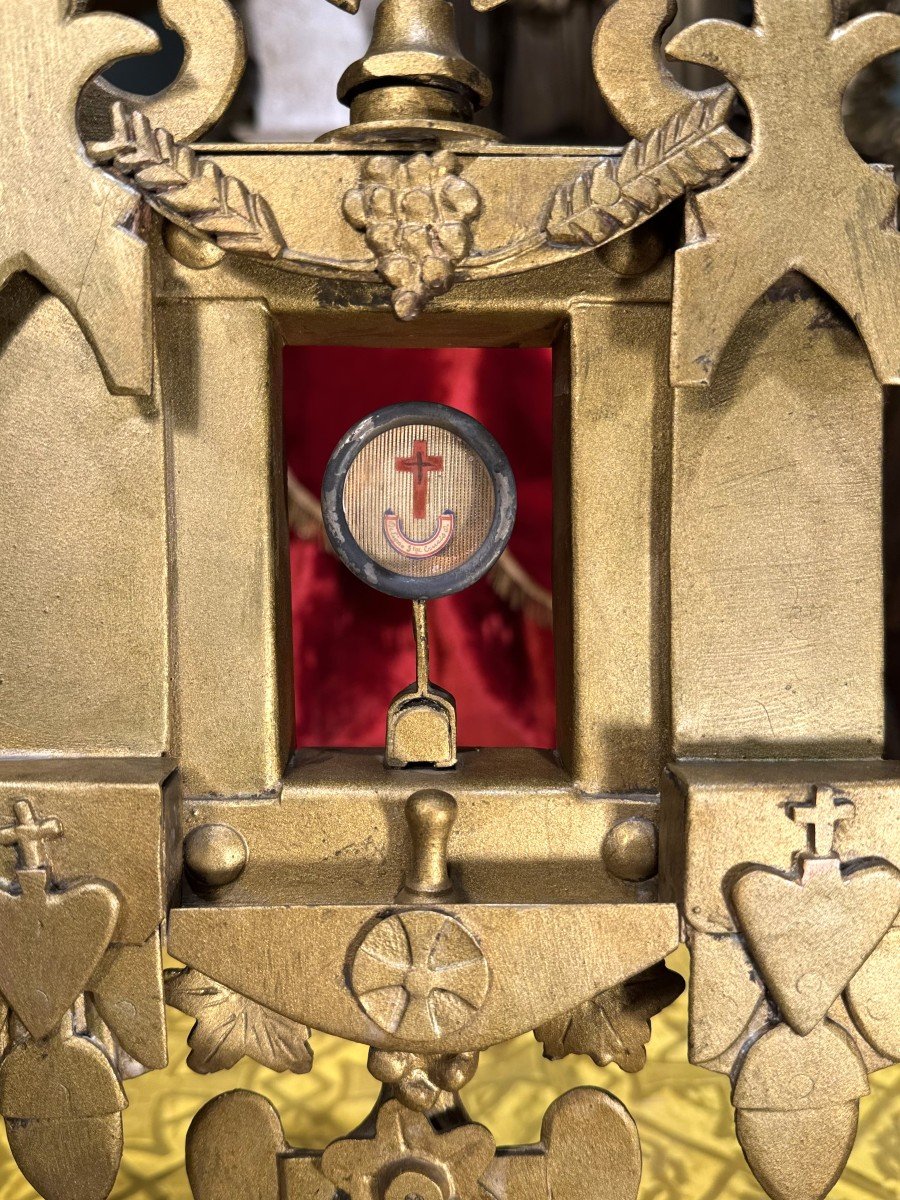 Monstrance Reliquary With A Relic Of The True Cross - 19th Century  -photo-4