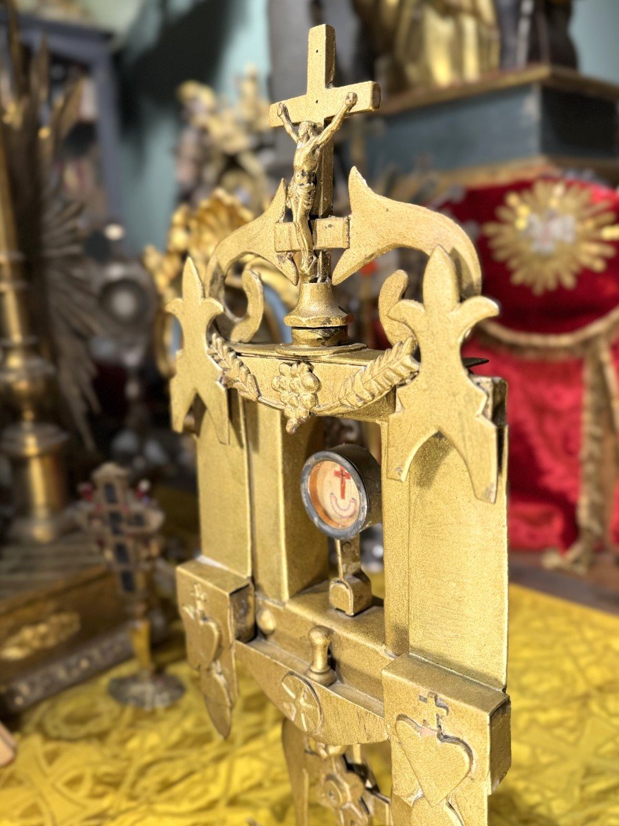 Monstrance Reliquary With A Relic Of The True Cross - 19th Century  -photo-1