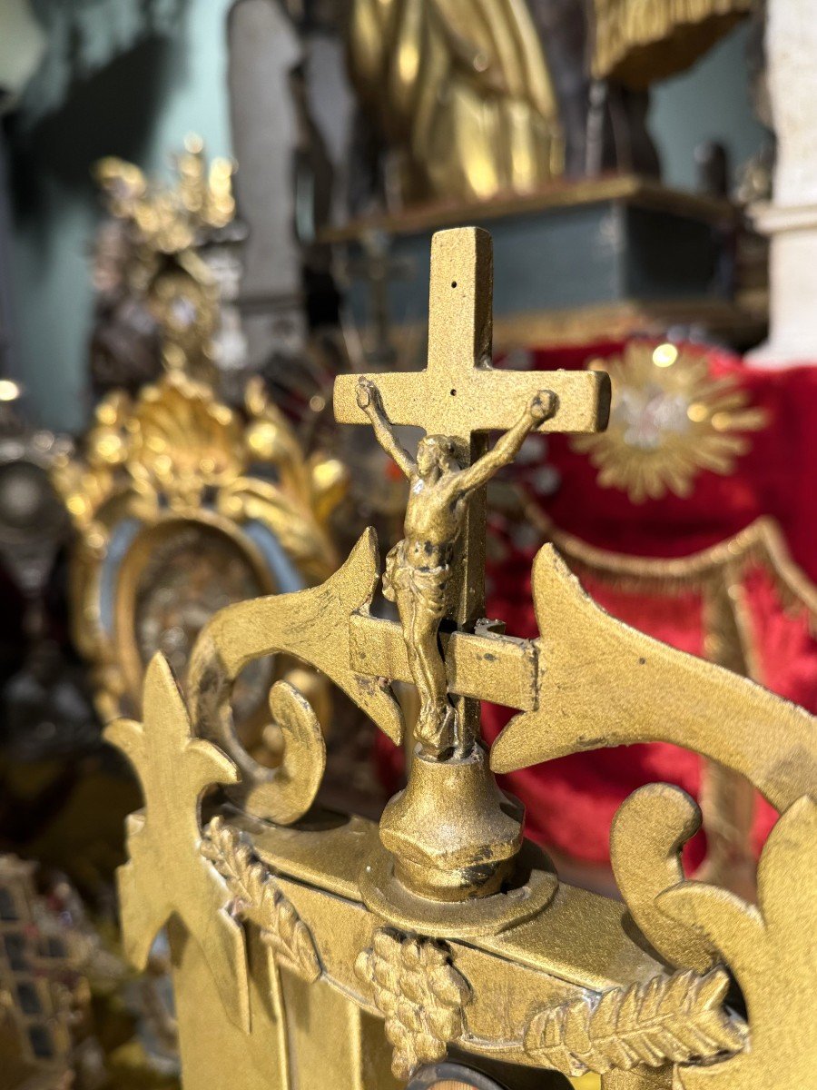 Monstrance Reliquaire Avec Une Relique De La Vraie Croix - XIXe  -photo-2