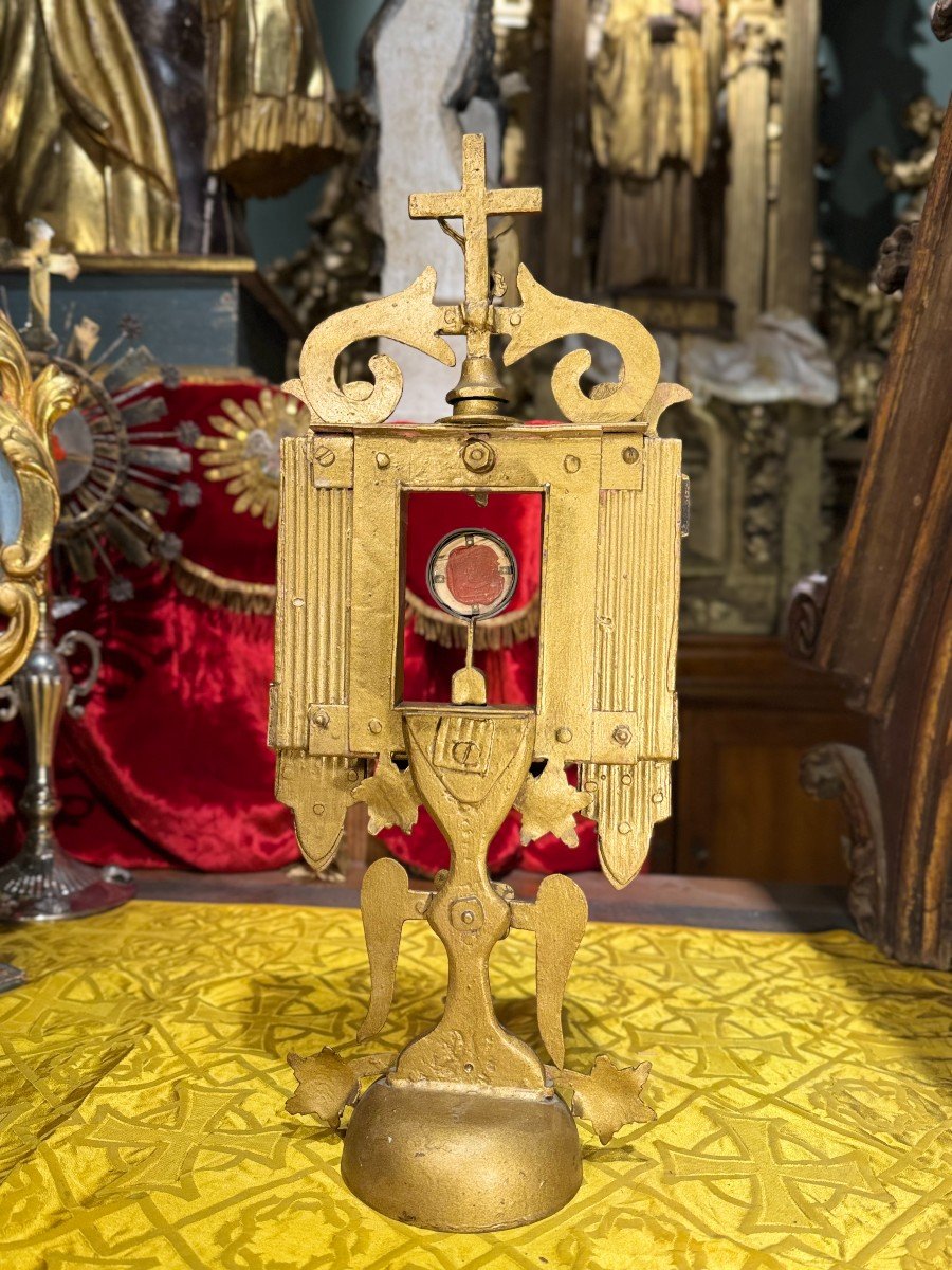 Monstrance Reliquaire Avec Une Relique De La Vraie Croix - XIXe  -photo-4