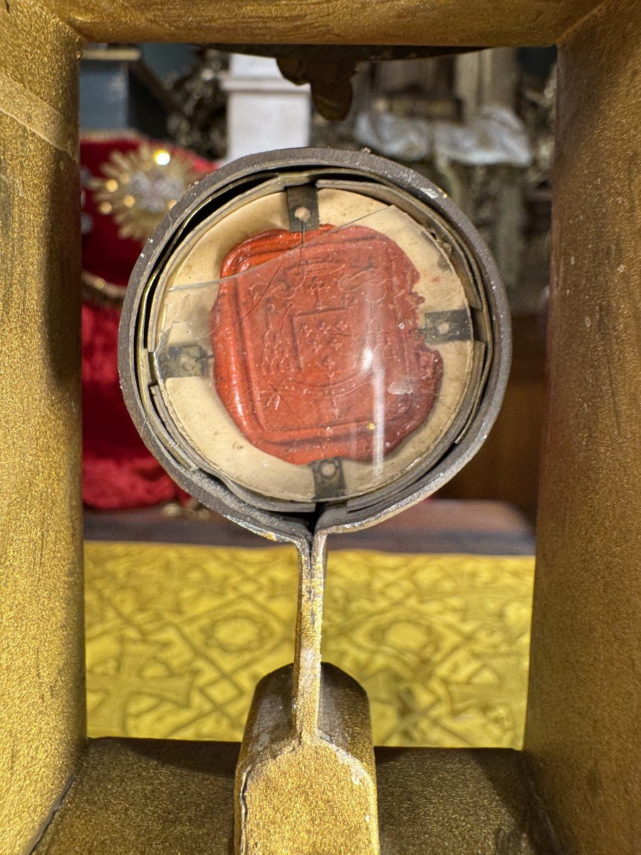 Monstrance Reliquary With A Relic Of The True Cross - 19th Century  -photo-5