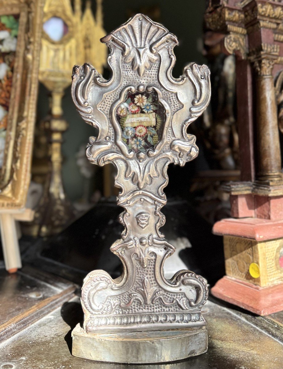 Reliquary Monstrance In Silvered Bronze - Saint Amauri - 18th Century  