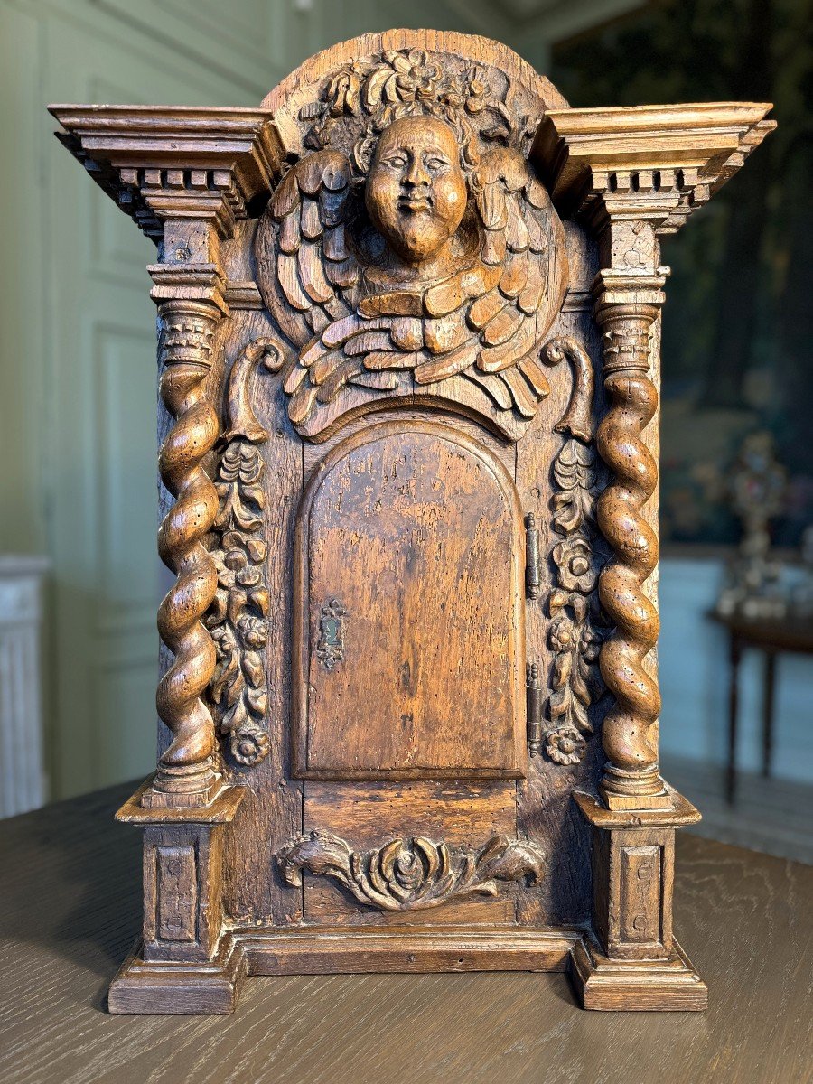 Tabernacle Facade In Carved Wood - 17th Century -photo-2