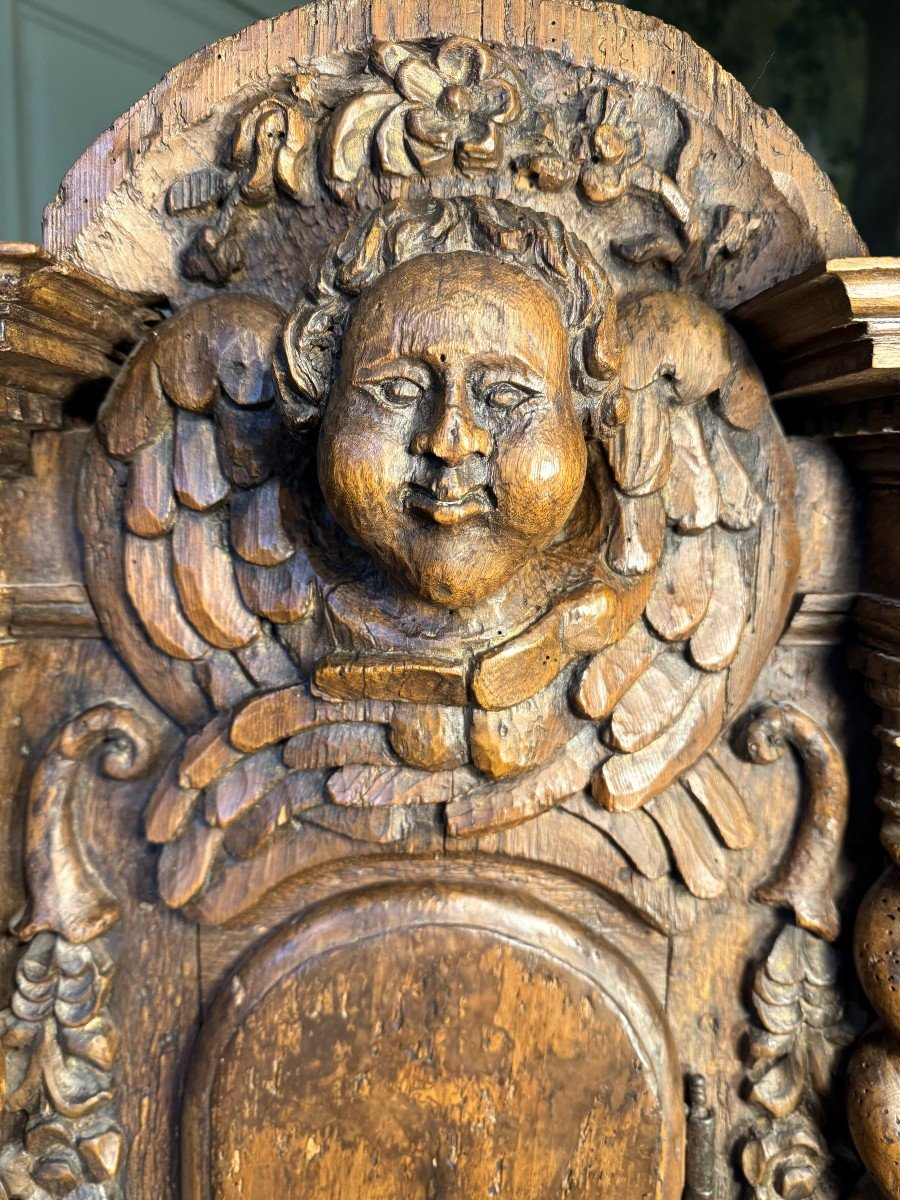 Tabernacle Facade In Carved Wood - 17th Century -photo-4