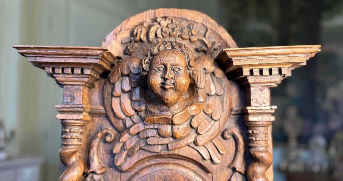 Tabernacle Facade In Carved Wood - 17th Century 