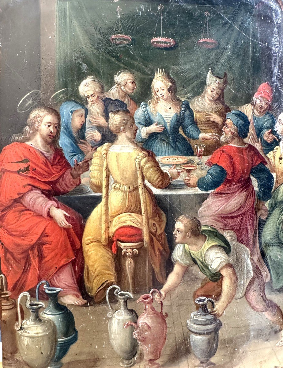 The Wedding At Cana - Oil On Copper - Early 17th Century 