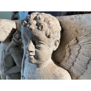 Pair Of Marble Reliefs Of Angels - XVIth
