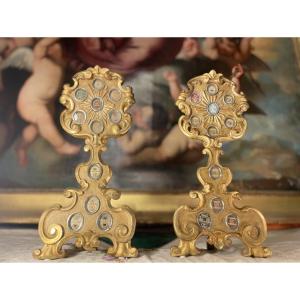 Paire De Monstrance-reliquaires Aux 22 Capsules - XVIIIe