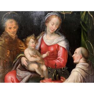 Virgin And Child Accompanied By Saints Francis And Benedict – 17th Century