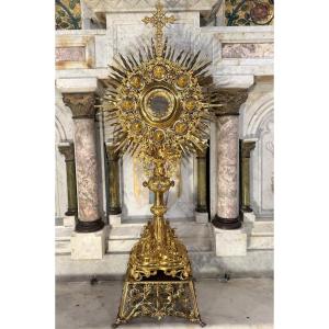 Monumental Monstrance - Jamain Et Chevron Goldsmiths - 19th Century