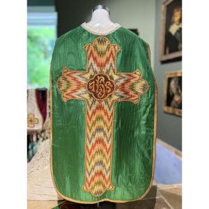 Green Chasuble - Complete Ornament - Late 19th Century