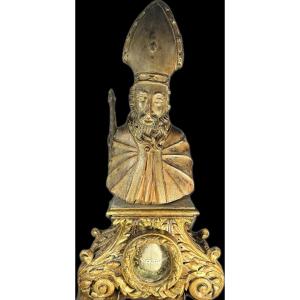 Reliquary Base Of Saint Amandi And Bust – Early 18th Century