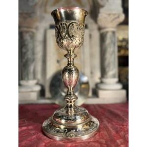 Silver And Silver-gilt Chalice And Its Paten - Maison Favier - Mid 19th Century