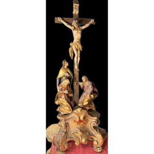 Grand Groupe De Crucifixion Baroque – XVIIIe