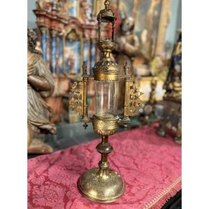 Large Brass Reliquary Monstrance – 19th Century 