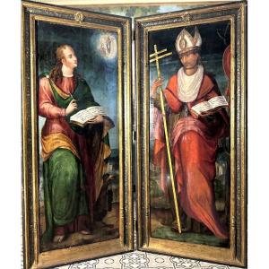 Diptych Oil On Panel – Early 17th Century