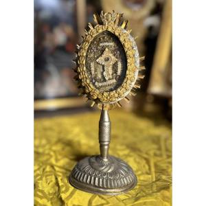 Monstrance Reliquary With Four Relics - Circa 1800   