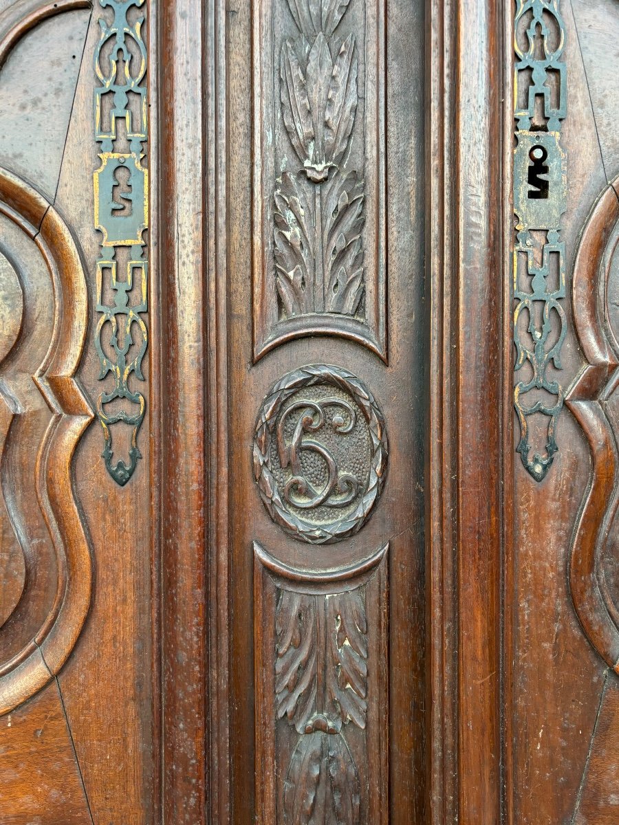 Rare Armoire Provençale De Mariage XVIIIeme Siècle -photo-3