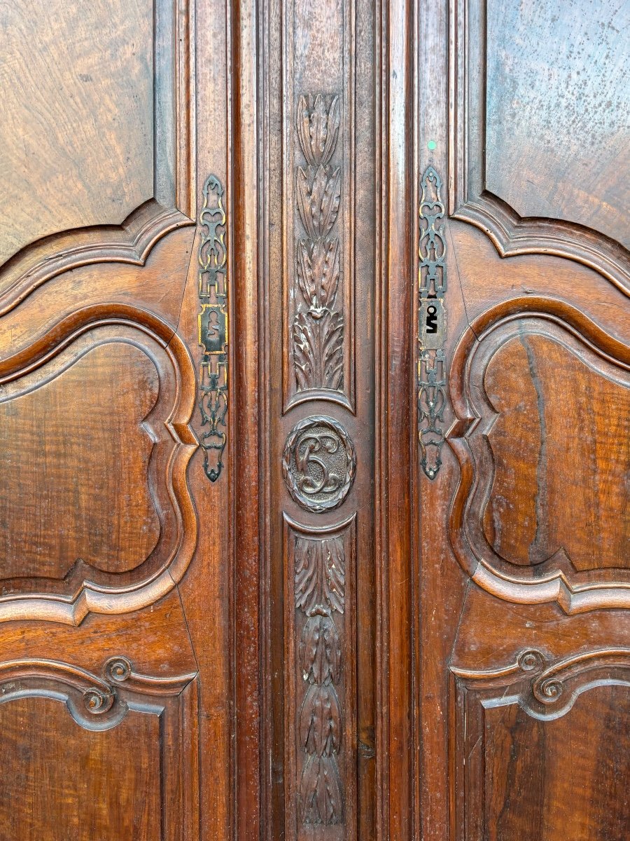 Rare Armoire Provençale De Mariage XVIIIeme Siècle -photo-8