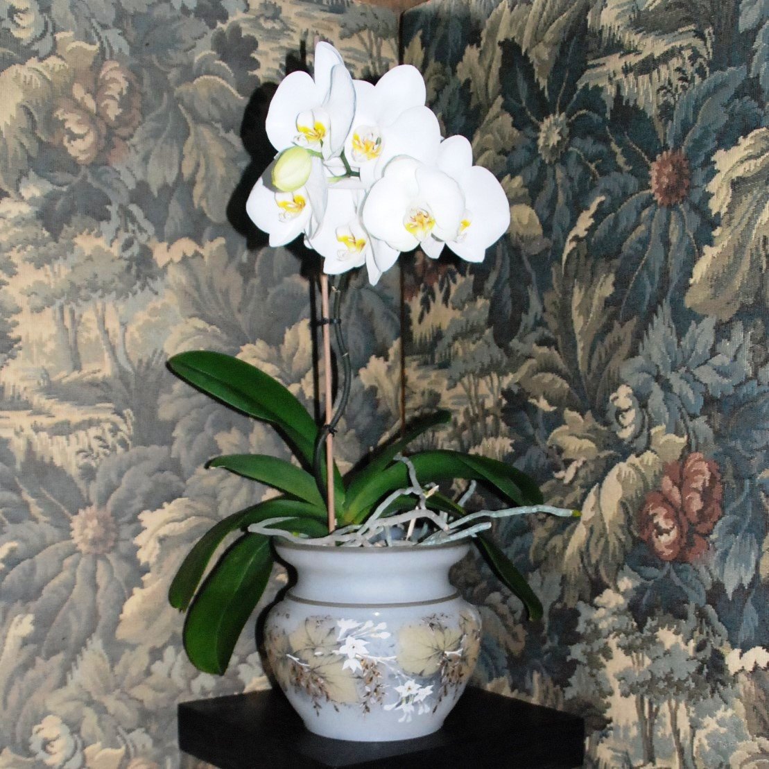 Large Vase Or Cache Pot In White Opaline 