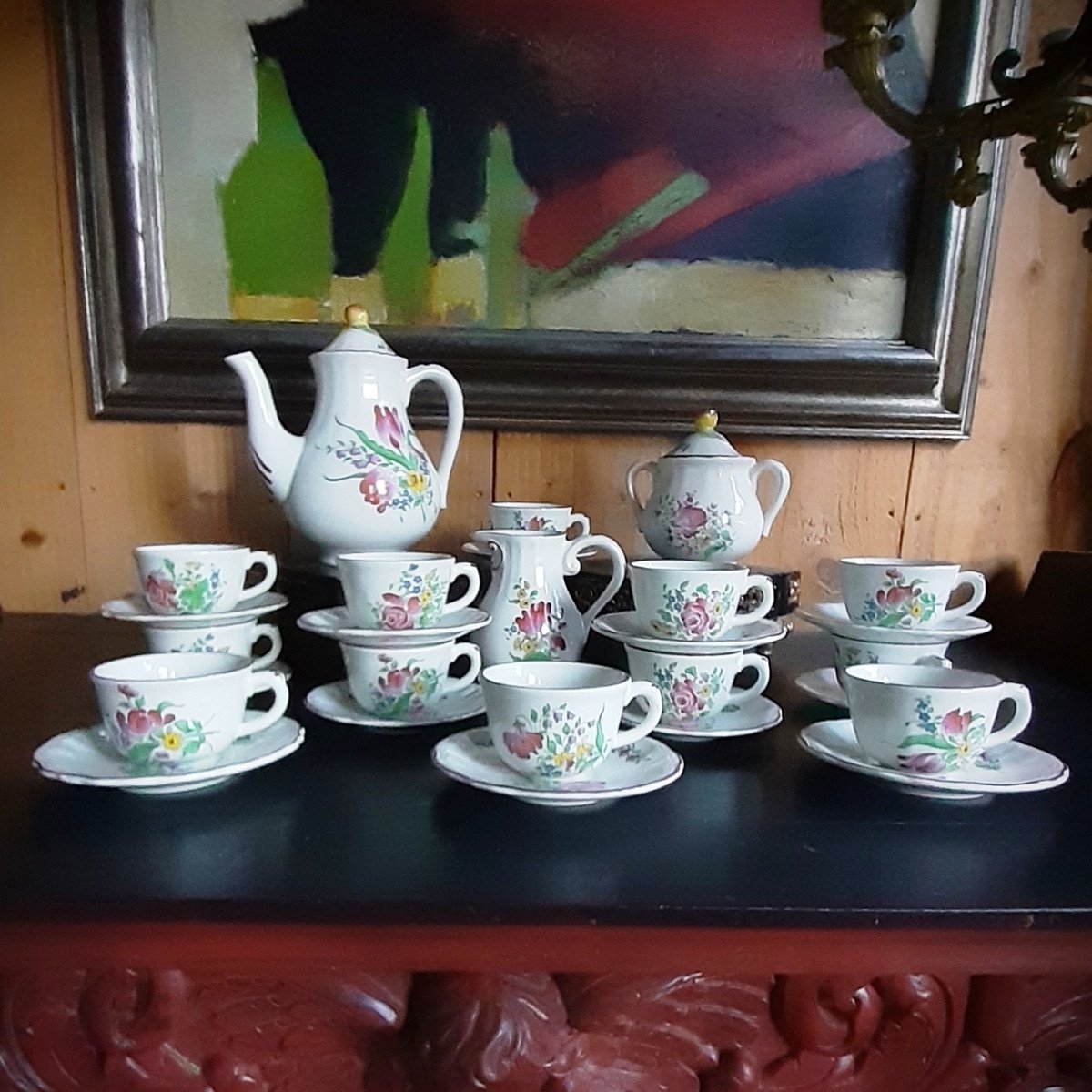 K&g Lunéville Fine Earthenware Coffee Service 