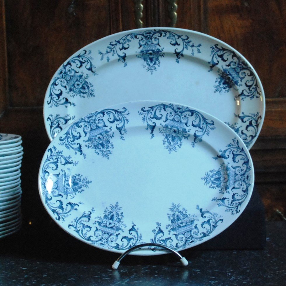 Creil & Montereau Earthenware Dinner Plate Set -photo-4