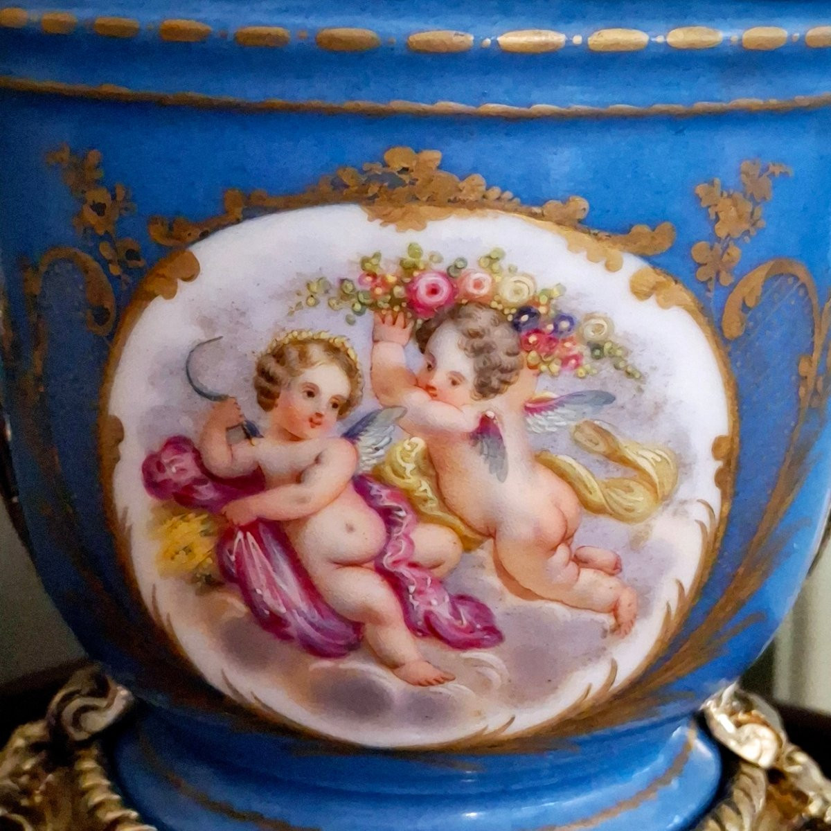 Edmé Samson Small Porcelain And Bronze Cooler, 19th Century -photo-2