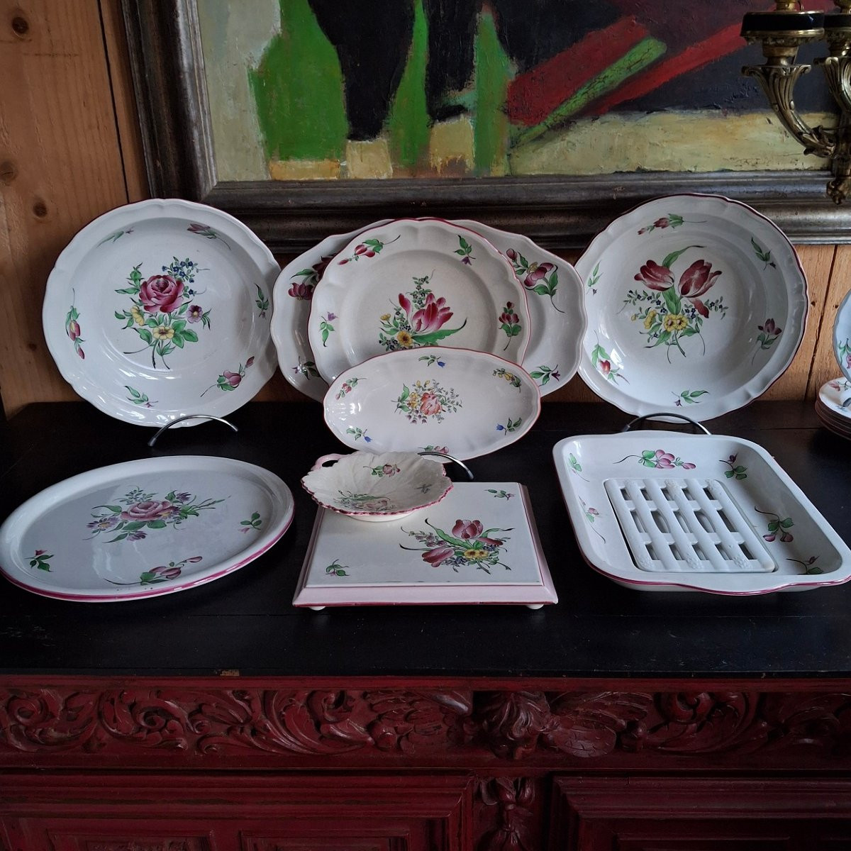   Fine Earthenware Dinner Service From K&g. Luneville - China - Reverbère -photo-2