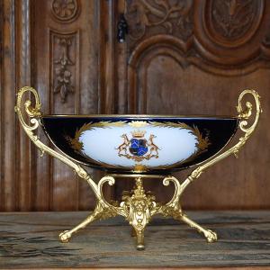 Cup In Bronze Porcelain And Gilded Brass, In The Style Of Sèvres