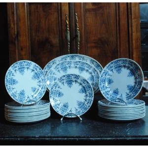 Creil & Montereau Earthenware Dinner Plate Set 